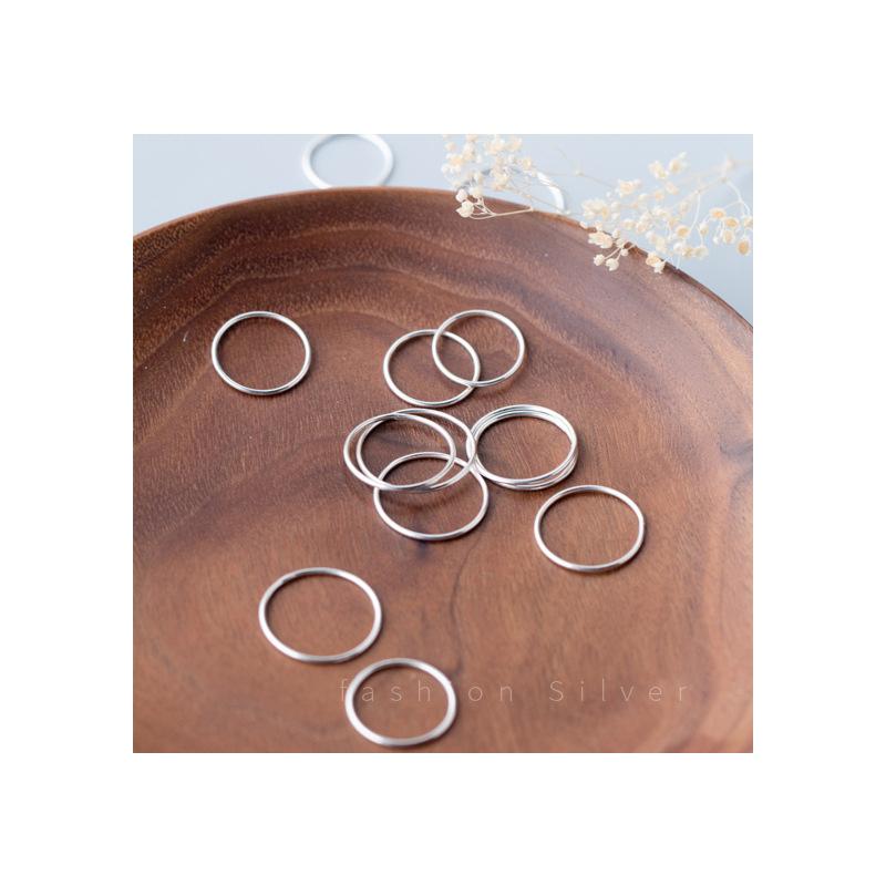 Modian Silver Simple Circle Stackable Ring 100% 925 Silver Multiple Sizes Finger Rings For Women Fashion Fine Jewelry