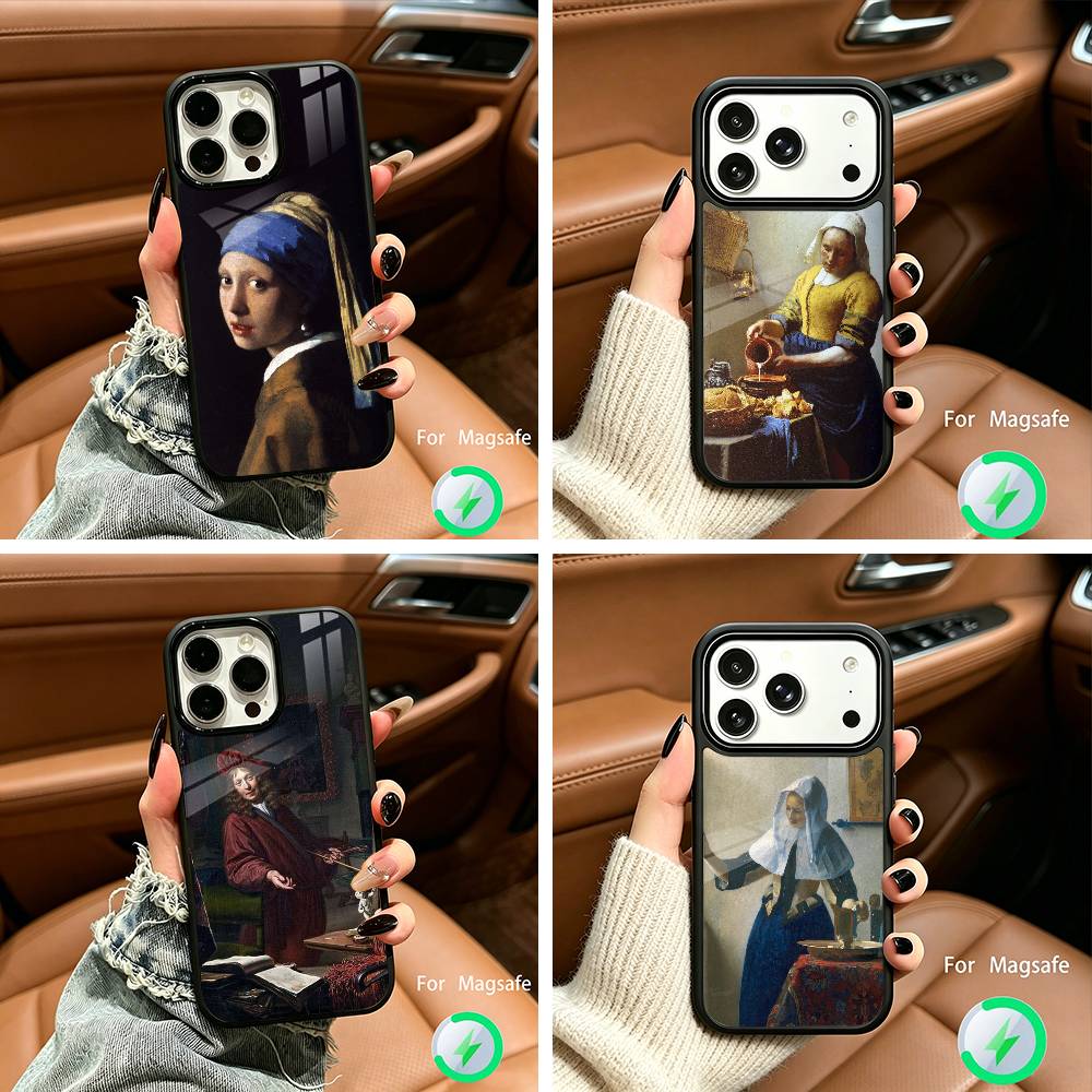 Johannes Vermeer Art For IPhone17 16 15 14 13 12 11 Plus Pro Max Plus Wireless Charger Phone Case