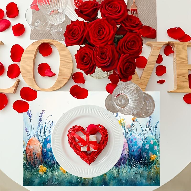 Anniversary Holiday Party Kitchen Wedding Tabl  Easter Egg Table Mats Scattered On the Lawn 4pcs Spring Placemats  12x18 Inches