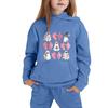 Kids Halloween Hoodie Pullover Sweatshirt with Ghost and Bow Print Long Sleeve Casual Top for Boys Girls