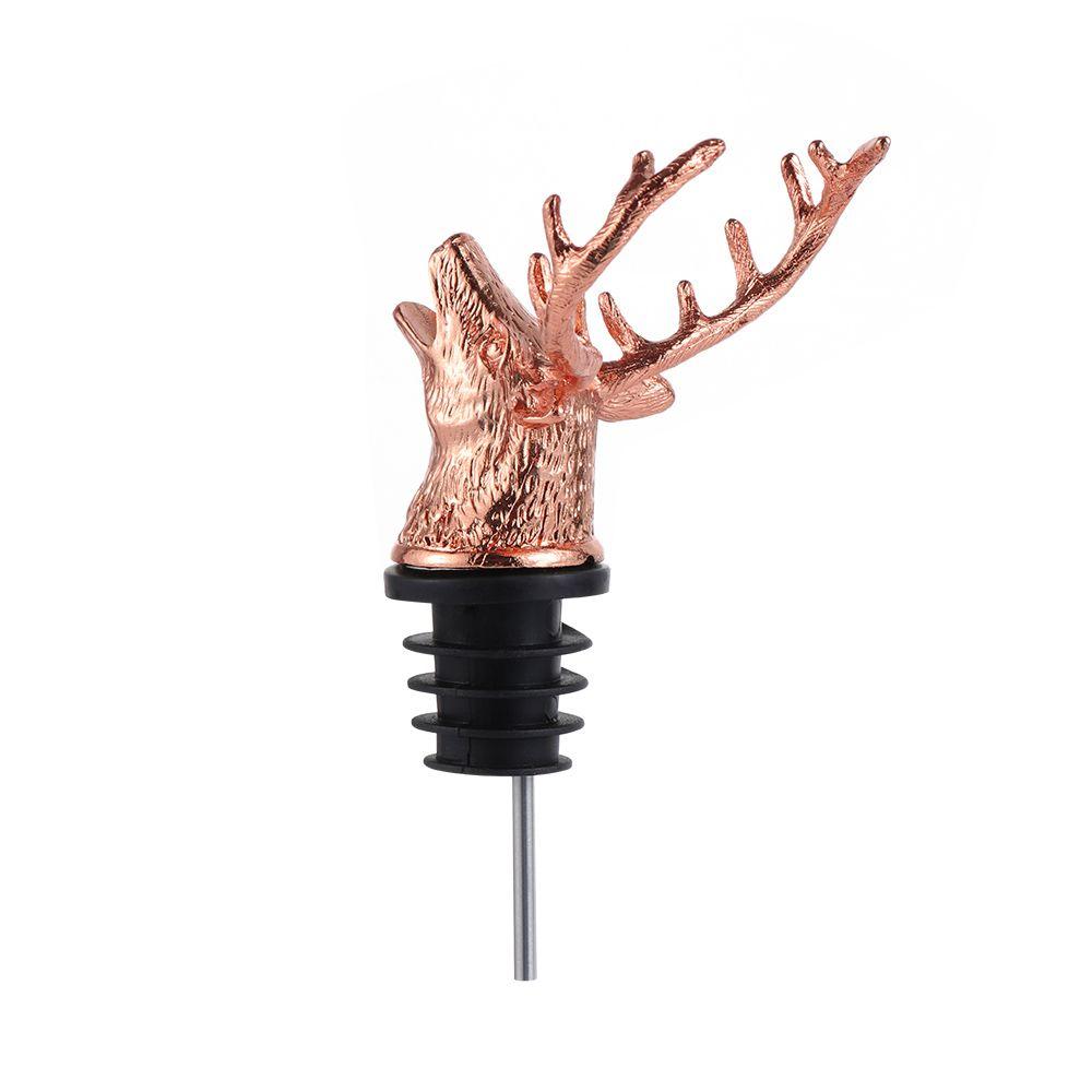 Deer Head Wine Pourer Bottle Stoppers Zinc Alloy Bar Tools Wedding Party Drinks Wine Aerators Kitchen Tool Accessories 7