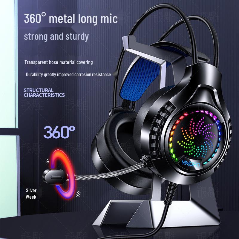 Q7 Wired Luminous 7.1 Surround Sound USB Gaming Headset (Over-ear)