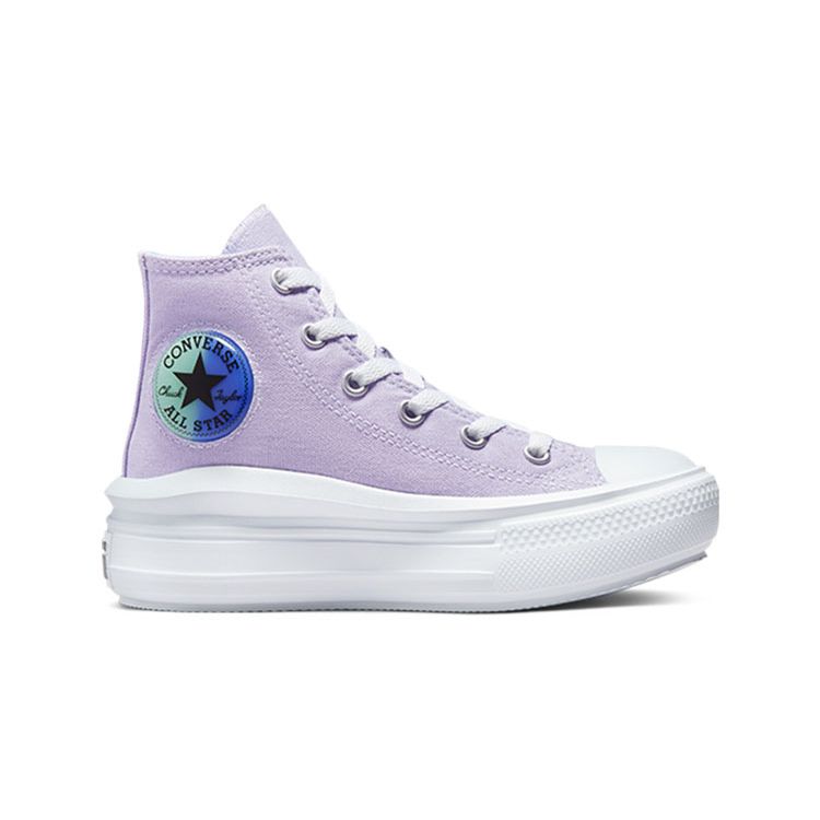 Converse Chuck Taylor All Star Move Platform High PS Gel Patch Kids Sneakers Purple Moonstone-Violet Royal-Pulse A02496C