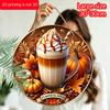 2D Flat Aluminum Decorative Plaques and Ornaments, Pumpkin, Spice, Latte, Maple Leaf, and Pastoral-style Wall Decorations. Suitable for Autumn