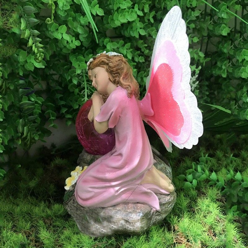 Solar luminous flower fairy shaped ornaments outdoor courtyard garden balcony landscape atmosphere lights automatically illuminate at night