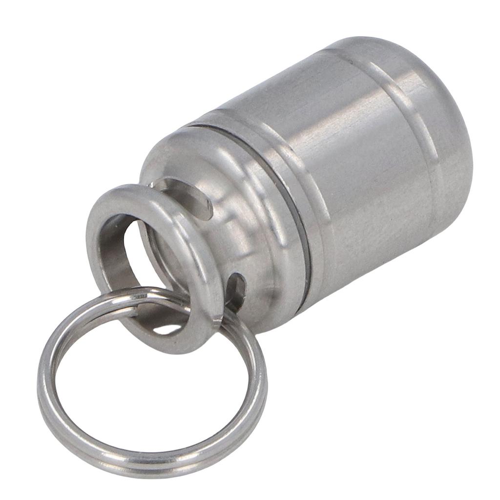 Small Portable Keychain Medication Container Organizer Airtight Stainless Steel Vitamin Holder for