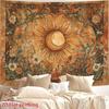 Hippie Bohemian Tapestry Sun And Moon Floral Wall Decor Warm Ambiance Home Office
