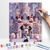 Disney Oil Painting DIY Digital Painting Minnie Mouse Castle with Sparkling Diamonds HandPainted Living Room Entryway Wall Art.