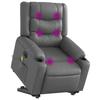 Electric Massage Recliner with Rising Function Grey Artificial Leather