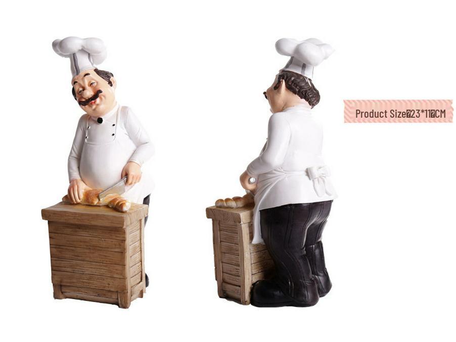 American Chef Doll Soft Figurine - Dessert & Pastry Shop Display Model