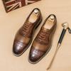 British style three-headed leather shoes business dress inner height increase pointed casual large size suit wedding shoes