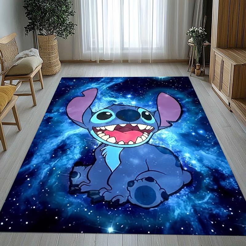 

Cartoon S-Stitch Kawaii Living Room Non-Slip Area Rug Soft Carpet for Bedroom Kids Playroom Sofa,Home Decor Doormat Gift 160x200cm