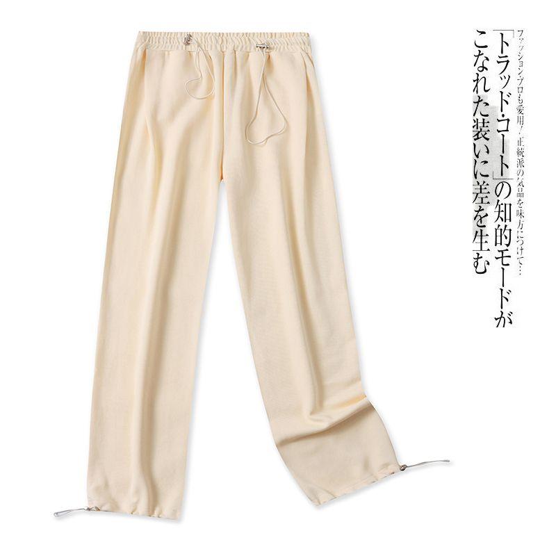 

Casual Loose Pants Spring & Fall New Arrival Foreign Trade Women s Clothing Elastic High Waist Multi-Pocket Pure Color Elastic Loose Pants 30243 Light yellow B- 16-16-4 L