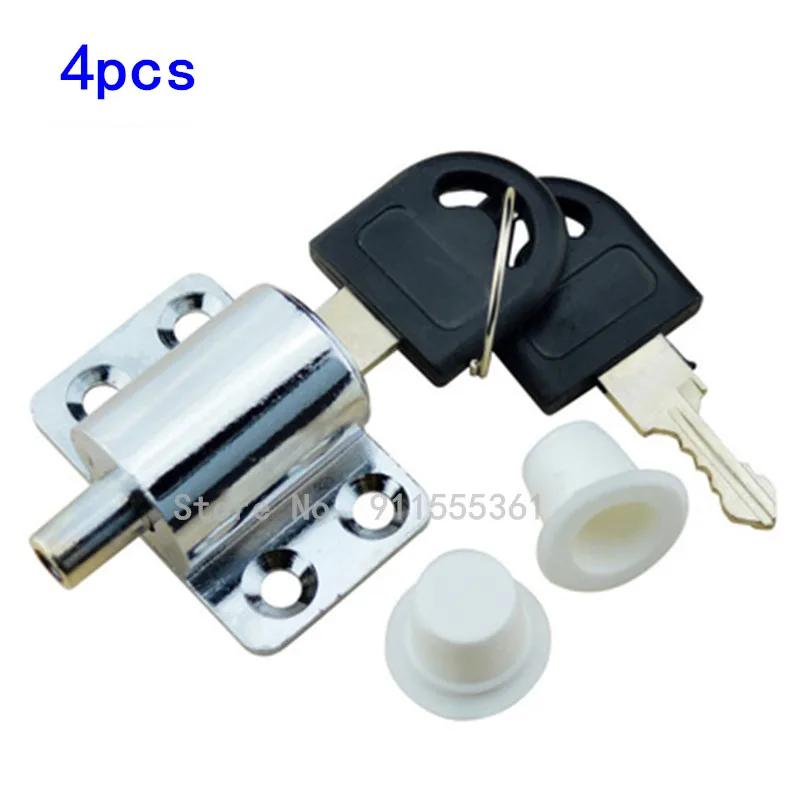 4Pcs Sliding Window Lock With Key Child Safety Protection  Anti-Theft Door  Push