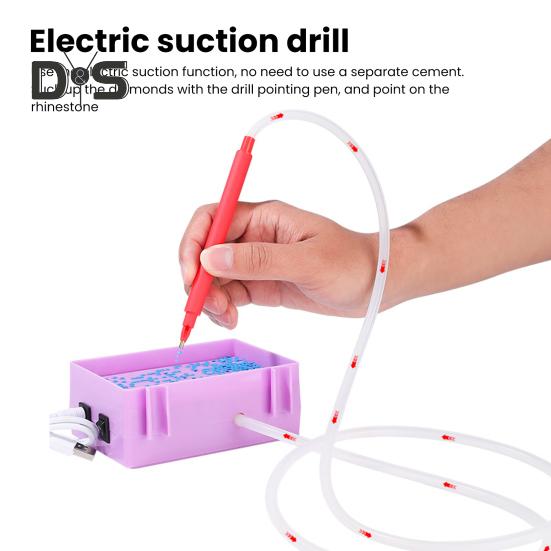 Elektrischer Diamant-Malstift, Vakuum-Diamant-Malstift-Kits, Diamant-Malzubehör, Stift, wiederaufladbares Diamant-Kunstwerkzeug mit Ablagefach