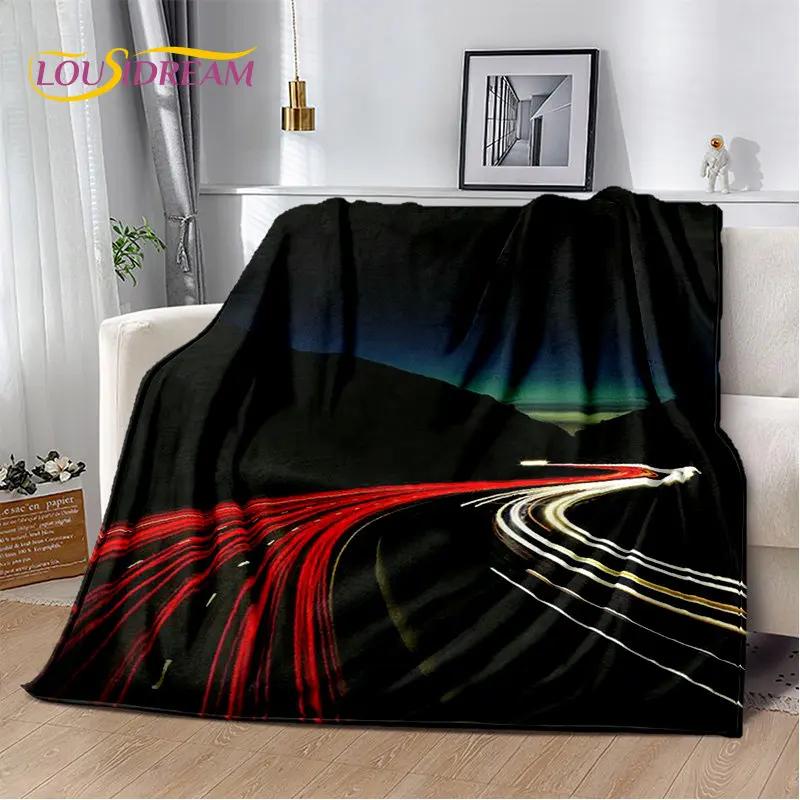 3D Racing Car Soft Plush Blanket,Flannel Blanket Throw Blanket for Living Room Bedroom Bed Sofa Picnic Hiking Leisure Napping