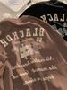 Unisex Japanese Vintage Lettering Cotton T-Shirt - Loose Fit, Plus Size, Harajuku Style