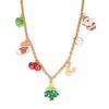 Fashion Christmas Tree Candy Boot Bell Pendant Necklace for Women Handmade Metal Chain Choker Collar Xmas New Year Jewelry Gifts