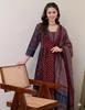 Women's Rayon Printed Anarkali Kurta and Pant with Dupatta Set
