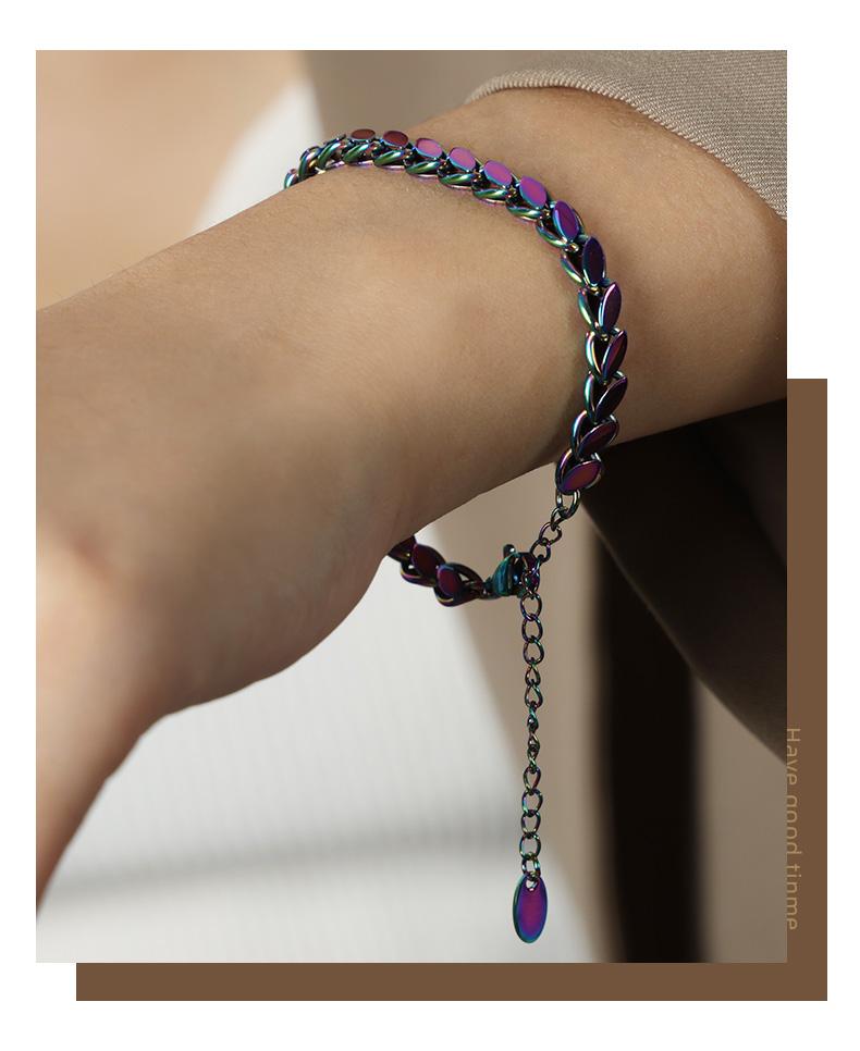 Neuer Stil Twist Gliederkette & Armband Schmuckset Titanstahl Goldfarben Kette für Damen