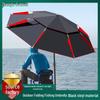 Thickened Foldable Black Fishing Umbrella with Ground Insert, Universal Waterproof & Sun Protection