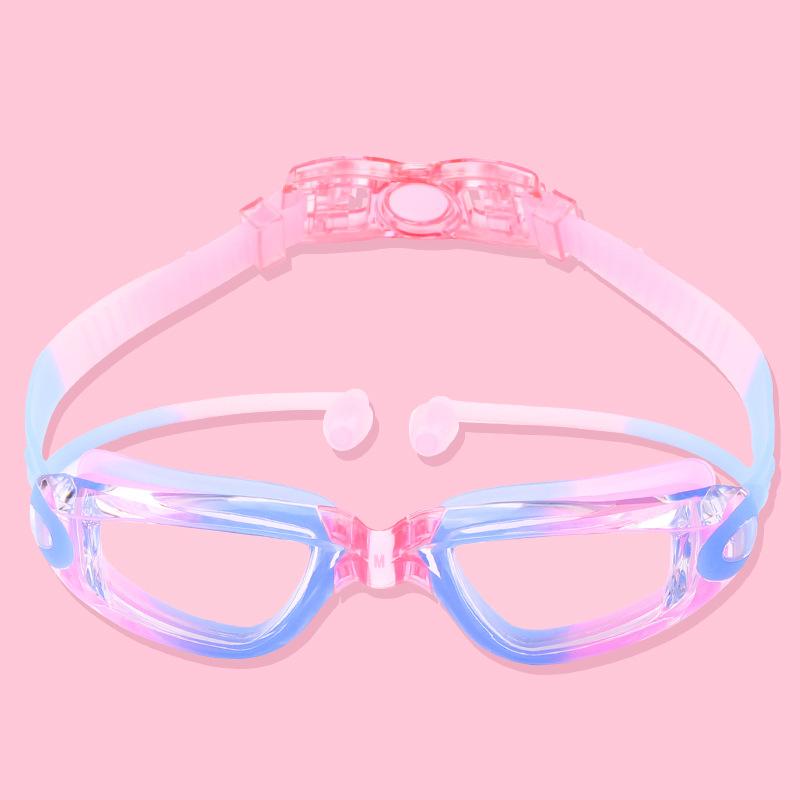 Swimming goggles for children, electroplated swimming goggles, myopia swimming goggles for boys and girls, anti-fog high-definition swimming goggles,