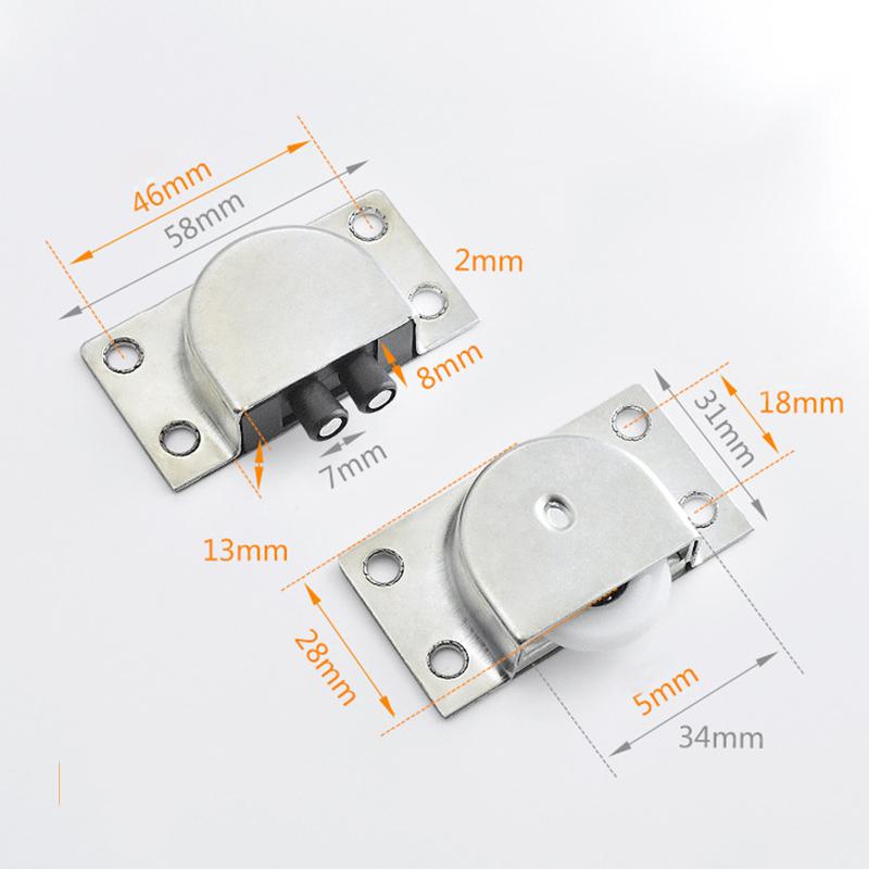 1 Satz Edelstahl Schiebetürrollen Hängend Schlafzimmer Kleiderschranktür Möbelzubehör Für Schrank Duschkabine