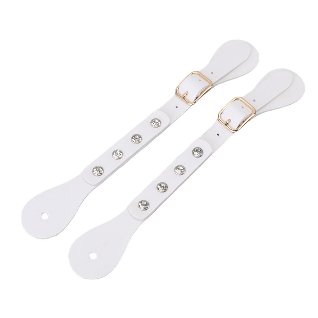 1 Pair Spur Straps Rhinestone Decorated Synthetic Lther Vintage Spur Boot Straps for Boots Equipment
