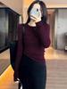 2026 Women's High-End Slim Fit Wool Sweater - Round Neck, Long Sleeve, Regular Shoulder, Autumn/Winter Base Layer.