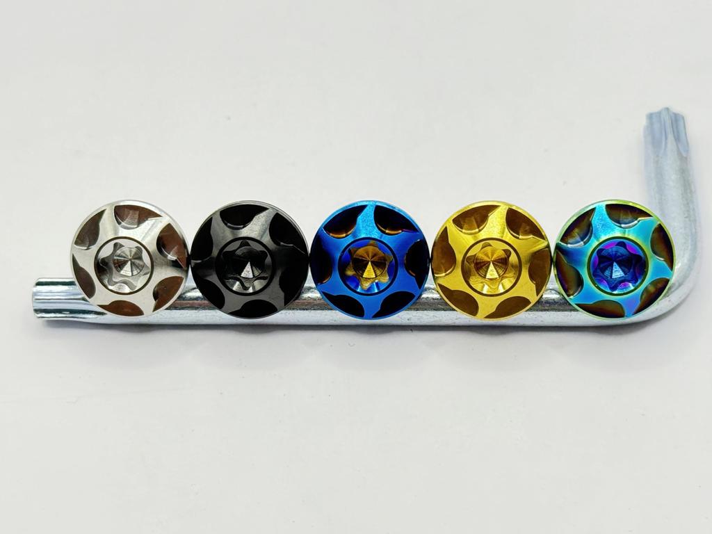 Kuroobaa Titanium Motorcycle License Plate Bolt Anti-Theft Screw with Hex