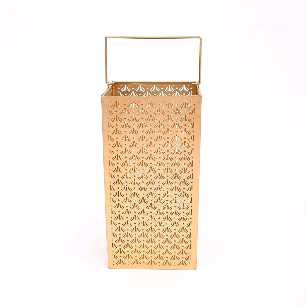 Metal Jali Lantern with Handle -Vintage Hanging Candle Holder