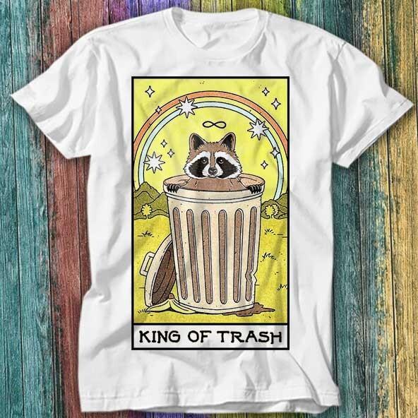 

King Of Trash Raccoon Tarot Card Live Wierd T Shirt Top Tee 253 M
