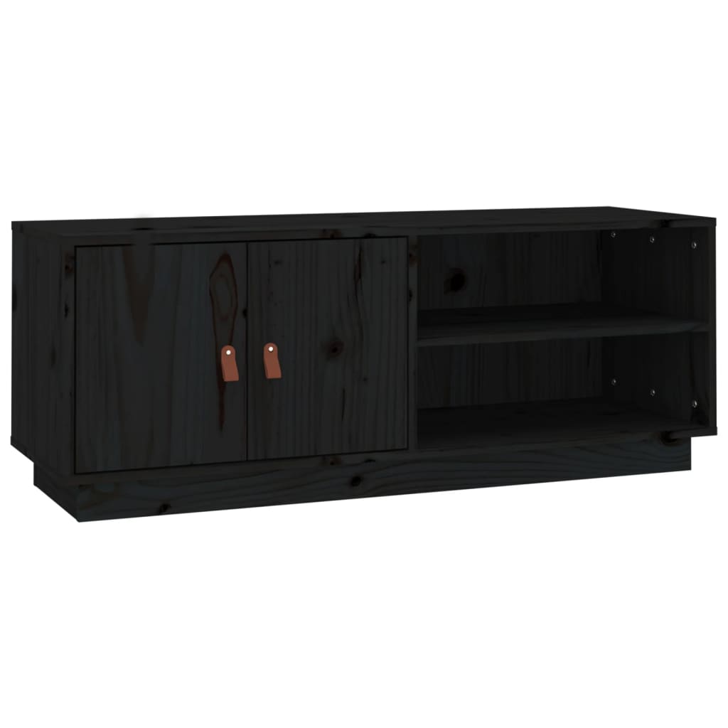 Vidaxl TV Cabinet, Black, 105X34X40 Cm, Solid Pine Wood