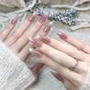 High-End Versatile Fireworks Cat Eye Press-on Nails for a Whiter Manicure