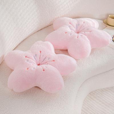 Plush Toy Cherry Blossom Shape Comfortable Touch Full Filling Smell-less Fine Workmanship Cushion No Deformation Kawaii Flower Plush Pillow Household