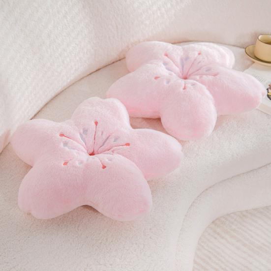 Plush Toy Cherry Blossom Shape Comfortable Touch Full Filling Smell-less Fine Workmanship Cushion No Deformation Kawaii Flower Plush Pillow Household