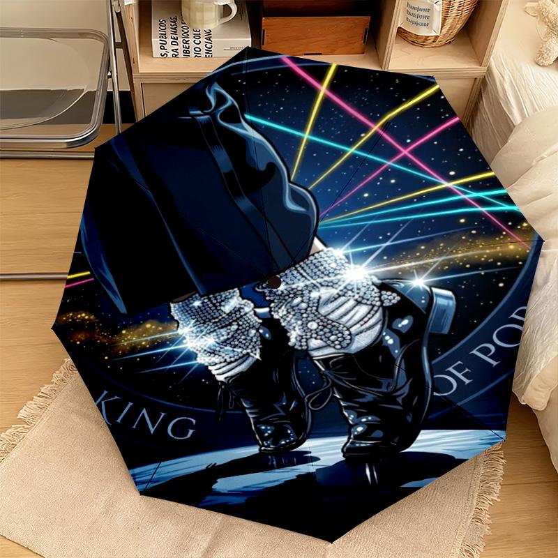 1PC Michael jackson Automatic Umbrella - Suitable Travel Outdoor Portable Umbrella Birthday Gift Daily Essentials