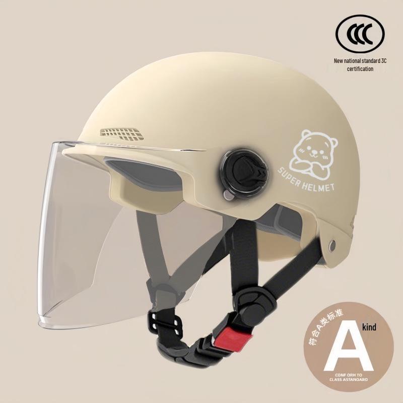 3C Certified Electric Motorcycle Helmet for Men & Women - Universal Fit for Scooters, All-Season, Adult Half Helmet