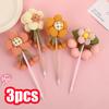4Pcs Vibrant Flowers Creative Stationery Pen, 0.7mm Black Ink Writing Office School Supply Ballpoint Pen, Student School Learning Gift Prize, Christm