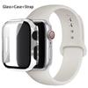 Glas + Gehäuse + Armband für Apple Watch Band 44/40/45/41/38/42/44 mm. Silikonarmband für iWatch Serie 3, 4, 5, 6, SE 78