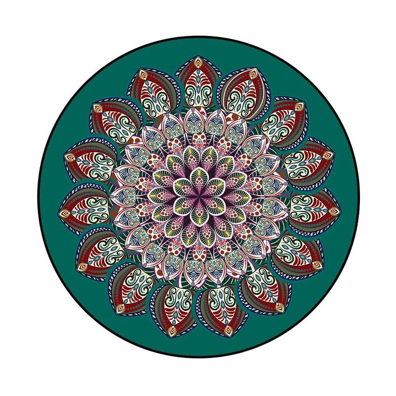 Bohemia Mandala Round Carpet Living Room Geometric Ethnic Flowers Bedroom  Anti-slip Vintage Floor Mat Home Decoration