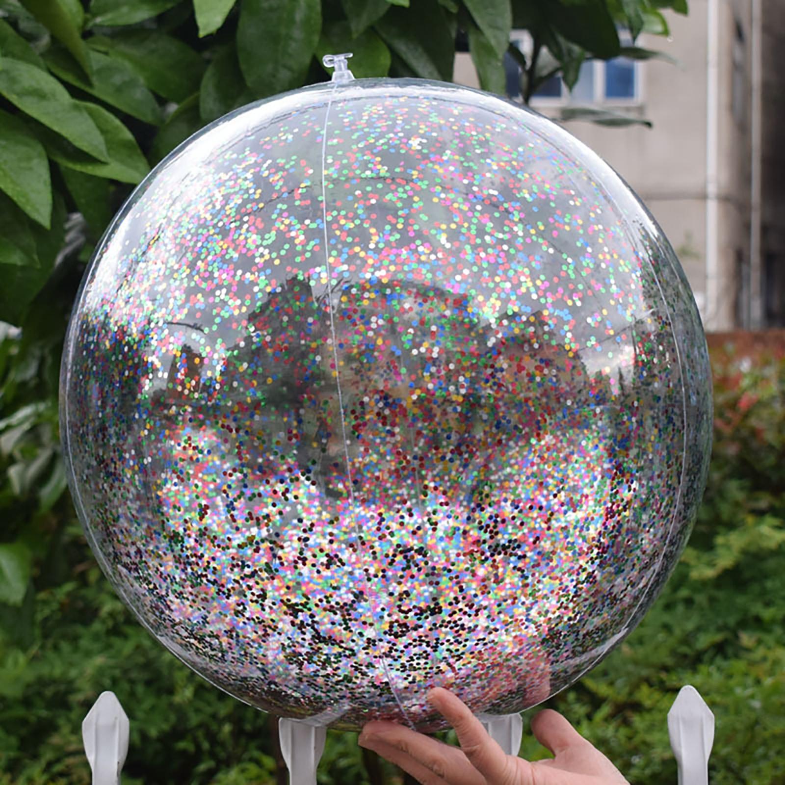 

Sequins Beach Ball Pool Toy Balls Confetti Glitter Inflatable Clear Balls Poo