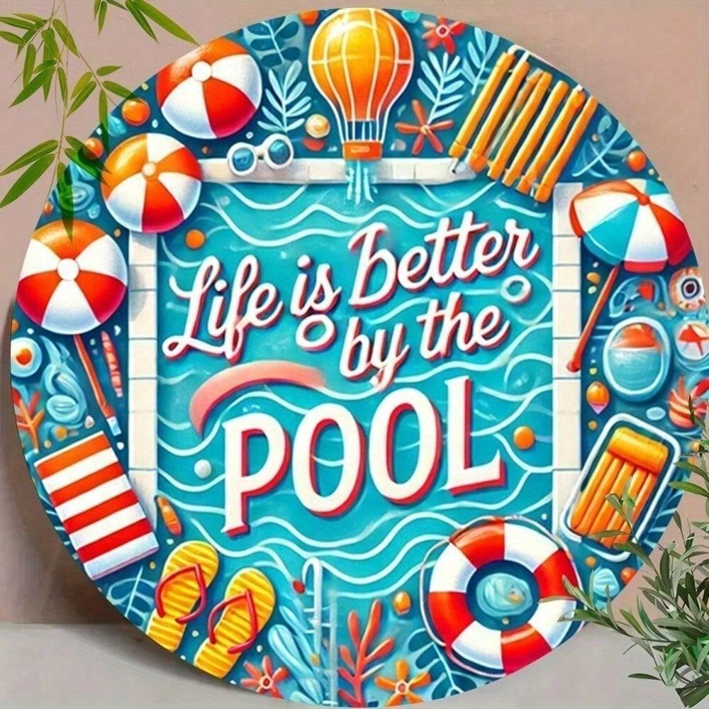 

Vintage Metal Tin Sign Round Wall Decor Retro Plaque for Bar Pub Kitchen Man Cave Weather Resistant різнокольоровий