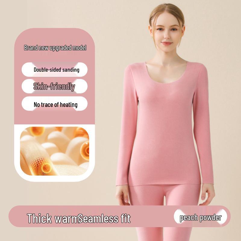 2025 Neue Wolle Seide Doppelseitiges Fleece Unterwäsche Set für Damen und Herren - Warme Herbstkleidung