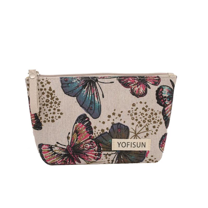 Cosmetic Bags Zipper Opening Key Card Holder Cartoon Student Pencil Case Coin Purse Ladies Hand Portable Storage Bag