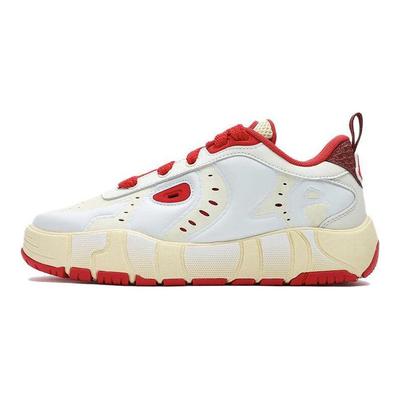 Melt Pioneer Fabric Synthetic Leather Comfortable Daily Wear Lightweight Low-Top Casual Shoes Women Sneaker White Red F12W413205FCA