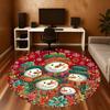 1PC Snowmen Flowers Office Round Area Rug, Under Office Chairs Bedroom Living Room Home Decor, Carpet for Office -1110132