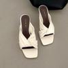 New Arrivals Open Run High Heel Women Summer Square Slipper String Twist Nk Hl 1