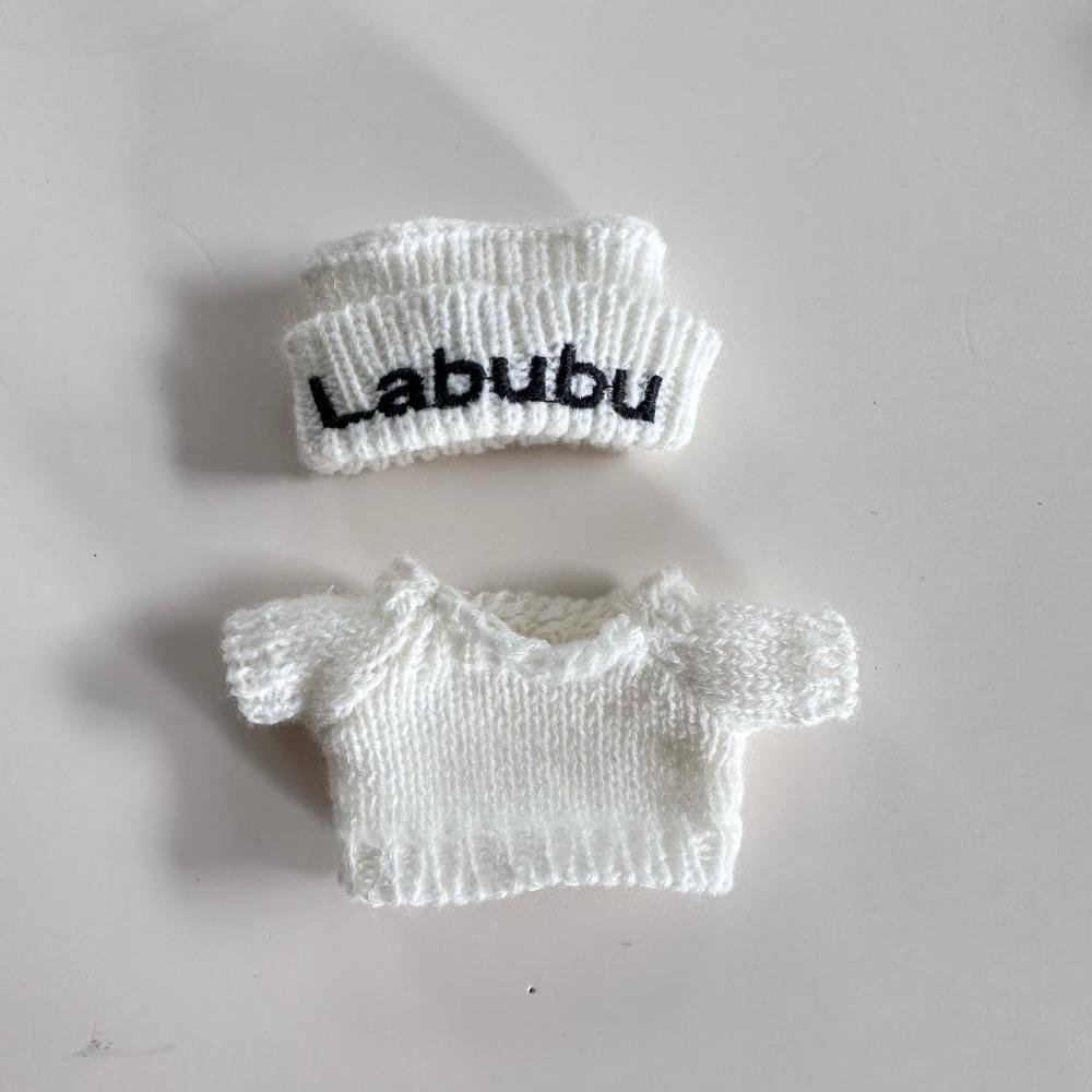 

Свитер Сидячая Вечеринка Одежда для Куклы Лабубу Толстовка Мини Хлопковая Одежда для Куклы Детская Подвеска белый