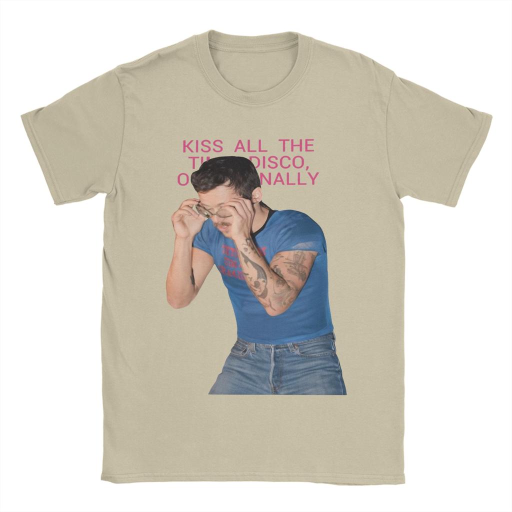 Mens TShirt Harry Styles Kiss All The Time Disco Occasionally 100 Cotton Tee Shirt Short Sleeve T Shirts Crewneck Tops Adult